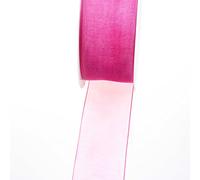 Deko und Band 53736 - Cinta de Organza con Flecos - 38 mm 50 m Col. 56 Rosa - 53736 - 38 - 50 - 56