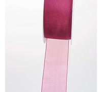 Deko und Band 53736 - Cinta de Organza con Flecos - 38 mm 50 m Col. 68 Brombeere - 53736 - 38 - 50 - 68