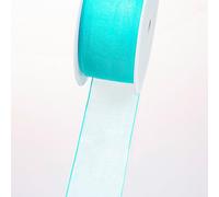 Deko und Band 53736 - Cinta de Organza con Flecos - 38 mm 50 m Col. 72 Turquesa - 53736 - 38 - 50 - 72