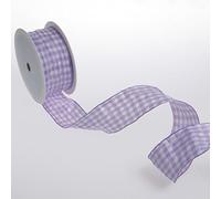 Deko und Band Cuadros Cinta con Alambre Borde - Lila - 40 mm a 25 m Rollo - 64098 40 40