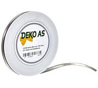 Deko und Band Double Face Satin con Bordes Dorados - Gris - 6 mm - 50 m - 32106 194 (0,34 €/m)