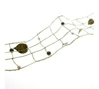 Deko und Band Rejilla de Papel con Cuentas de Madera y Hojas - Verde Claro/marrón - 110 mm de Ancho - 3 M - 98013 60 (6,08 €/m)