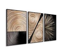 DekoArte - Cuadros decoracion salon modernos ARTE MINIMALISTA MADERA 50x70 cm x3 piezas - Cuadros con marco color negro incluido