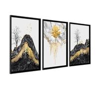 DekoArte - Cuadros decoracion salon modernos JAPAN 50x70 cm x3 piezas - Cuadros con marco negro incluido