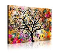 DekoArte - Cuadros Modernos Impresión de Imagen Artística Digitalizada | Lienzo Decorativo Para Tu Salón o Dormitorio | Estilo Abstracto Arte Árbol de la Vida de Gustav Klimt | 1 Pieza 120 x 80 cm