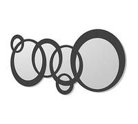 DekoArte E060 - Espejos Decorativos Modernos De Pared | Espejos Decoración para Tu Salón Dormitorio, Entrada, Recibidor | Espejos Sofisticados Grandes Circulos Color Negro | 1 Pieza 140 x 70 cm