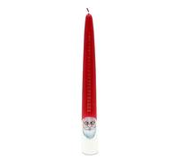 Dekohelden24 1 vela de Adviento XXL - Vela de calendario en blanco - rojo, como gnomo con gafas, altura: 36 x 4,5 cm.