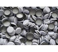 Dekohelden24 1000 Metal - chapas de Corona para Rellenar uno Mismo, para Botellas estándar, aptas para Alimentos, en Color Blanco