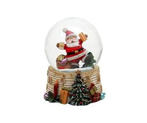 Dekohelden24 - Alegría Papá Noel con Regalos, tamaño H/B/Ø Bola: Aprox. 9 x 7,3 cm Ø 6,5 cm, 501871 Regalo
