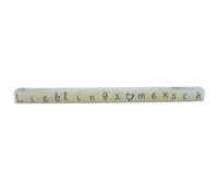 Dekohelden24 Bloque de velas con texto "Lieblingsmensch", 16 velas cuadradas individuales en blanco con texto en gris