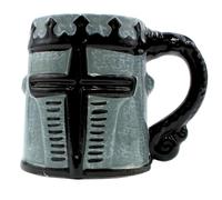 Dekohelden24 café de Loza, diseño de Armadura, tamaño: H/Ø 11 x 8 cm. Capacidad: Aprox. 450 ml, Taza de Caballero, 11 cm