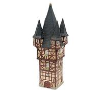 Dekohelden24 Casa de luz de Viento - Torre de Bromser en Rüdesheim/Rin, de Porcelana. 12 x 12 x 33 cm Aprox