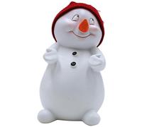 Dekohelden24 Divertido muñeco de nieve XXL, muñeco de nieve de cerámica, muñeco de nieve decorativo, figura de niño de invierno, figura de nieve grande con gorro rojo, 12 x 12 x 19 cm.