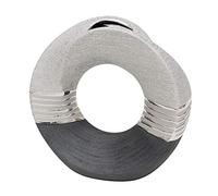 Dekohelden24 Elegante jarrón de cerámica de diseño Moderno y Moderno, Curvado con Agujero en Gris Plateado, 23 cm