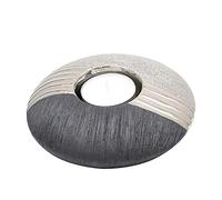 Dekohelden24 Elegante portavelas de cerámica de diseño en Forma de Disco, 13 cm, Color Gris Plateado