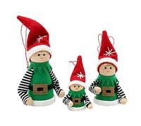 Dekohelden24 Fieltro/Textil Papá Noel ayudante como Colgante de árbol/Colgante en Juego de 3 Unidades, tamaño Entre 5 y 12 cm.