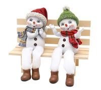 Dekohelden24 Gorro y Bufanda para niños de Nieve, en Rojo y Verde, en Juego de 2 Unidades, 8 x 5 x 17 cm, Patas de Tela, 17 cm