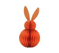 Dekohelden24 Gran decoración de Panal de Abeja de Papel de Seda, diseño de Conejito de Pascua de Papel y cartón en Naranja, magnético, 1 Unidad, 11 x 11 x 20 cm