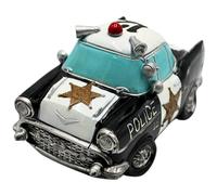 Dekohelden24 Hucha con Coche de policía, Color Negro y Blanco, de polystone, 17 x 10 x 9 cm Aprox