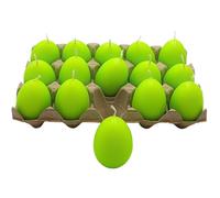 Dekohelden24 Juego de 15 velas para huevos de Pascua, color verde liso, 6,5 x 4 cm