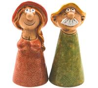 Dekohelden24 Juego de 2 Tapones de cerámica para Valla de Hombre y Mujer, Dimensiones de Cada Figura Aprox. 9 x 9 x 20 cm, 20 cm