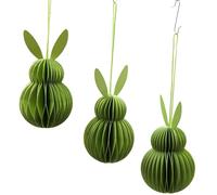 Dekohelden24 Juego de 3 Colgantes Decorativos de Panal de Pascua de Papel de Seda, Color Verde Claro, magnético, 3 Unidades, 6 x 6 x 10 cm