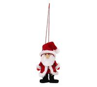 Dekohelden24 Juego de 4 Colgantes Textiles de Papá Noel, en Rojo/Blanco, Dimensiones (Largo x Ancho x Alto): 4 x 4 x 8 cm.