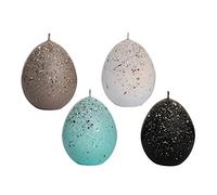 Juego de 4 velas de huevo de Pascua, velas de huevo, velas de Pascua, velas como huevo de Pascua, color turquesa, tamaño 6,5 x 4 cm (alto x diámetro), color turquesa