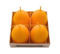 Dekohelden24 Juego de 4 velas de Pascua en forma de huevo de Pascua, color amarillo liso, tamaño 6,5 x 4 cm, 4 unidades
