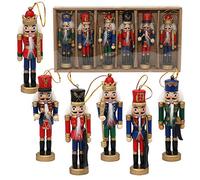 Dekohelden24 Juego de 6 Cascanueces para árbol de Navidad, Aprox. 13 cm