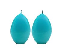 Dekohelden24 Juego XL, Cera en Forma Decorativas de Pascua en Azul Claro, Contenido: 2 Velas de Huevo, 6 x 6 x 9 cm, 9 cm