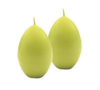 Dekohelden24 Juego XL, Cera en Forma Decorativas de Pascua en Verde, Contenido: 2 Velas de Huevo, 6 x 6 x 9 cm, 9 cm