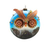 Dekohelden24 Lauschaer - Adorno para árbol de Navidad (11 x 4 x 12 cm), diseño de búho