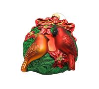 Dekohelden24 Lauschaer - Bola de Navidad Lauscha, Bola para árbol de Navidad, Bola de Abeto, Cristal para Parejas de pájaros, cardenales en Colores, de Lauscha, 8 x 4 x 10 cm.