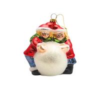 Dekohelden24 Lauschaer - Bolas de Navidad Lauscha, Bolas de Cristal, Bolas de Cristal, para Parejas Infantiles, de Lauscha, 10 x 7 x 12 cm.