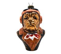 Dekohelden24 Lauschaer Lauscha - Bola de Cristal para árbol de Navidad, diseño de Perro en marrón, 7 x 6 x 11 cm.