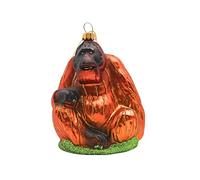 Dekohelden24 Lauschaer Lauscha - Bolas de Navidad para árbol de Navidad, Bolas de Cristal, orangután, Colgante de Cristal como Mono en Color Naranja y marrón, de Lauscha, 10 x 4 x 13 cm.