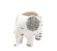Dekohelden24 Macetero de cerámica con diseño de Elefante. Dimensiones: 11 x 7 x 10 cm Aprox