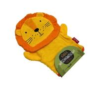 Dekohelden24 Manopla de baño Infantil con Lazo, diseño de león, 100% algodón, tamaño Alto/Ancho Aprox. 24 x 19 cm, 24 cm