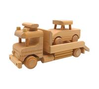 Dekohelden24 Natural como Modelo Decorativo como remolcador, camión Coche, grúa de Madera, 28 x 9 x 11 cm, 28 cm