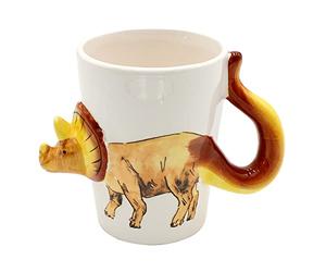 Dekohelden24 OOB-788319-Tricera - Taza de café (cerámica, 11 x 7 cm, capacidad aprox. 300 ml), color marrón