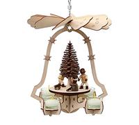 Dekohelden24 Pirámide de Madera Techo, pirámide de bosques, Incluye rodamiento Giratorio, Aprox. 28 cm