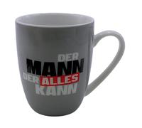 Dekohelden24 Taza de café de porcelana con diseño en aleman - Der Mann der Alles kann (el hombre que puede todo). Dimensiones: 9,8 x 8,2 cm. Capacidad: 250 ml. Apta para lavavajillas.