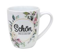 Dekohelden24 Taza de café de porcelana, diseño con texto en alemán Schön DASS es Dich gibt, 9,8 x 8,2 cm, capacidad de 250 ml, apta para lavavajillas.
