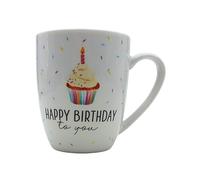 Dekohelden24 Taza de porcelana con texto Happy Birthday. Tamaño: 9,8 x 8,2 cm, capacidad de 250 ml, apta para lavavajillas, 10 cm