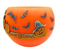 Dekohelden24 Vela gigante XXXL como farolillo, decoración de Halloween, calabaza para exteriores, vela redonda, 25 x 25 x 20 cm aprox.