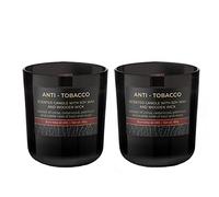 Dekohelden24 Vela perfumada en tarro - Juego de 2 velas perfumadas anti-Tobacco, L-B-H 8, 5 x x x cm, 150 g, UF-Anti-Tobacco-2, color negro