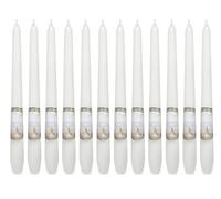 Dekohelden24 Velas aromáticas con aroma floral blanco, naranja y una nota de pachulí, 12 unidades, aroma de flores blancas en blanco, tamaño: H/Ø aprox. 25 x 2 cm, 60 gr