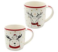 Dekohelden24 W-10030128 - Tazas de porcelana (2 unidades, 9 cm de diámetro, 8 cm de diámetro, 350 ml)