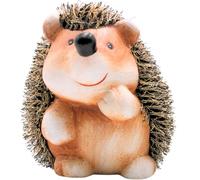 Dekohelden24 XL - Figura Decorativa de Erizo de cerámica - Erizo, Erizo Decorativo con Pelo Tumbado en marrón, tamaño Aprox. 19 x 19 x 22 cm.